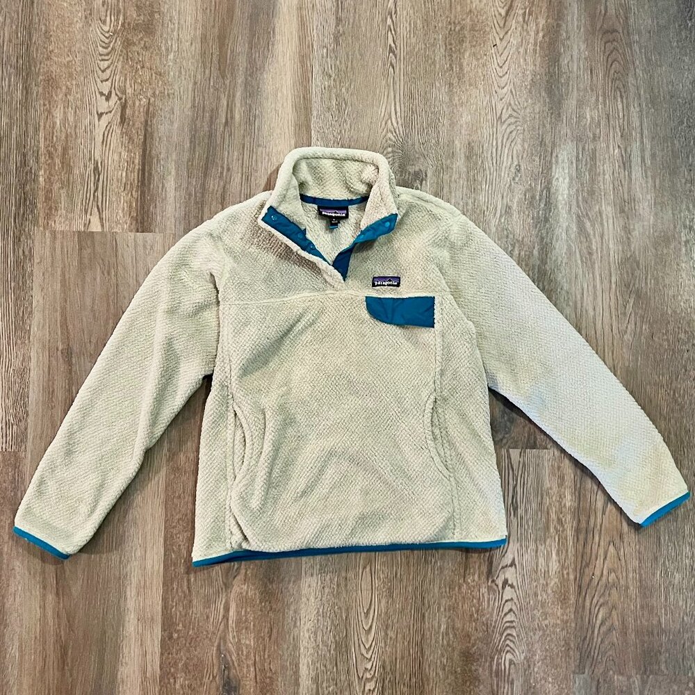Patagonia Oatmeal/Turquoise Ladies Pullover Jacket